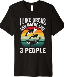 Vintage Retro I Like Orcas And 3 People Premium T-Shirt