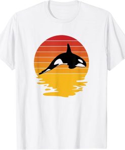 Retro Orca Killer Whale Sea Panda T-Shirt